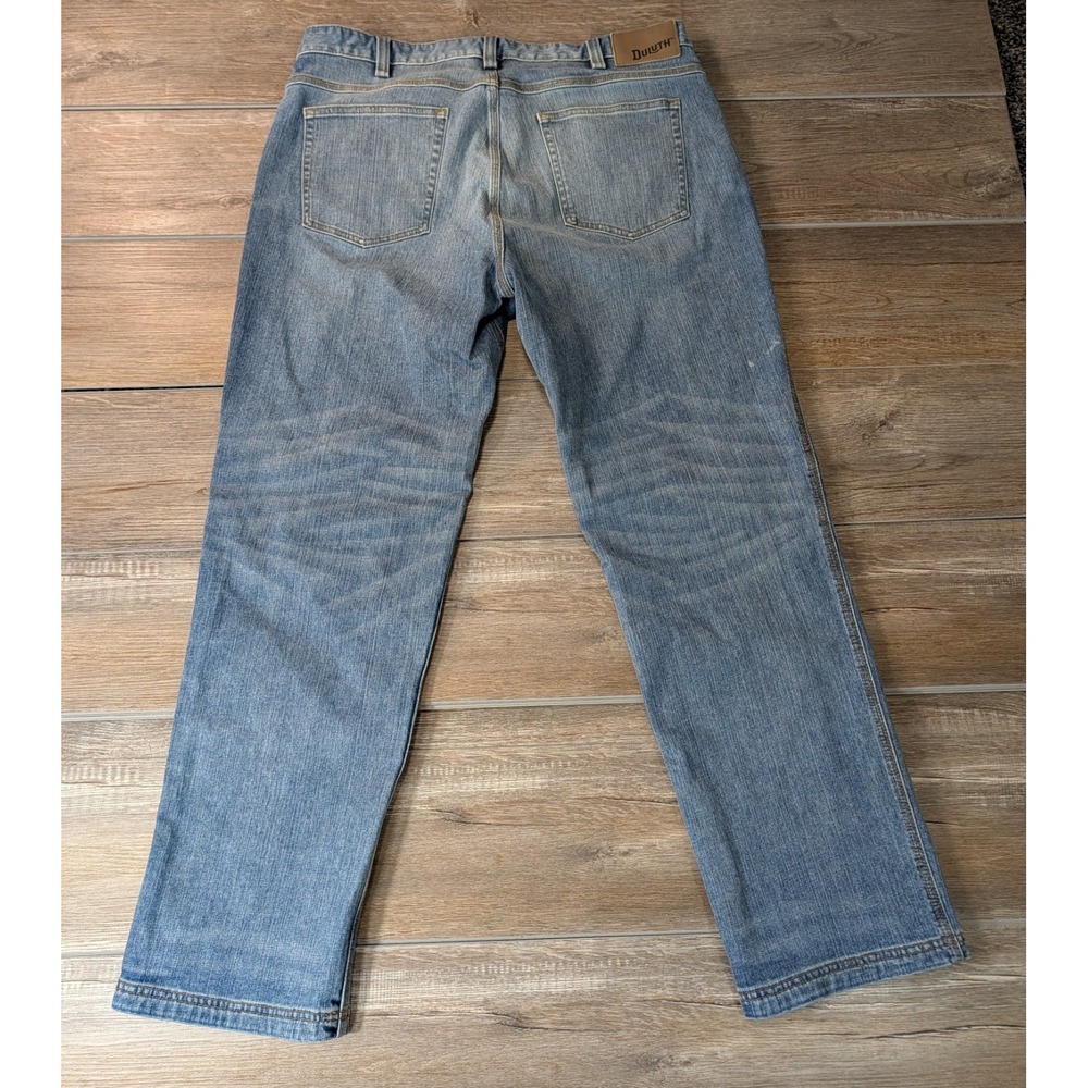 Duluth Jeans Mens 38x32 Blue Denim Duluth Flex Ballroom Relaxed Fit Workwear
